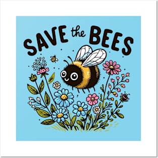 Save the Bees - Bumblebee Posters and Art